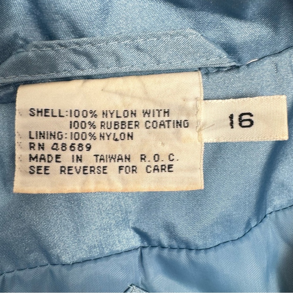 Vintage British Mist Women's Trench Coat Light Blue Lightweight Pockets Size 16 - Picture 10 of 12